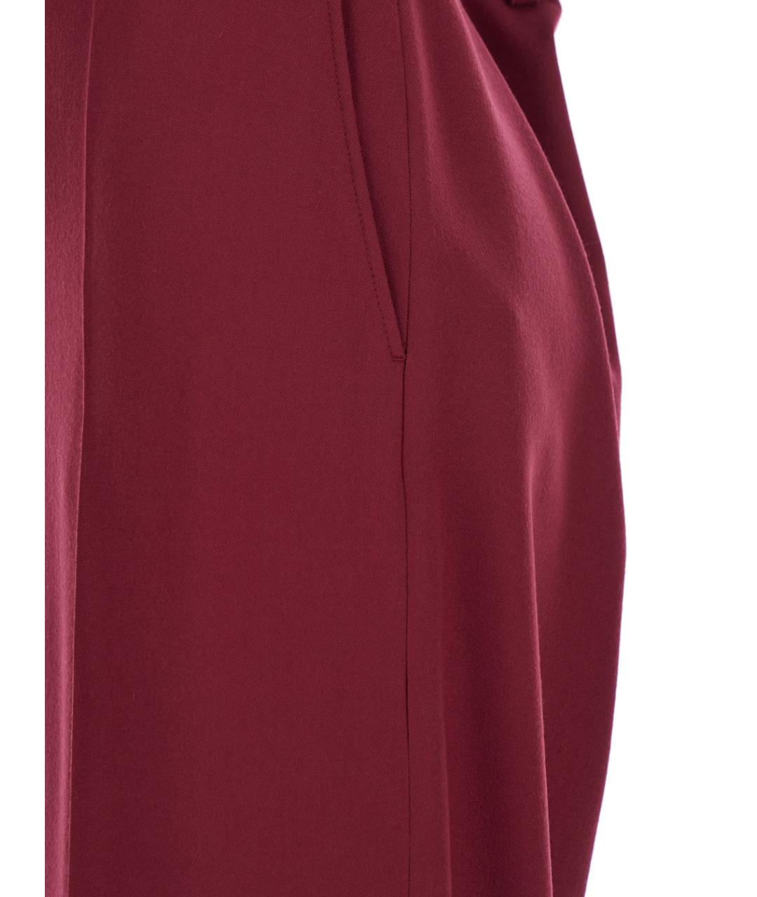 STELLA MCCARTNEY Бордовые шерстяные прямые брюки, фото 3