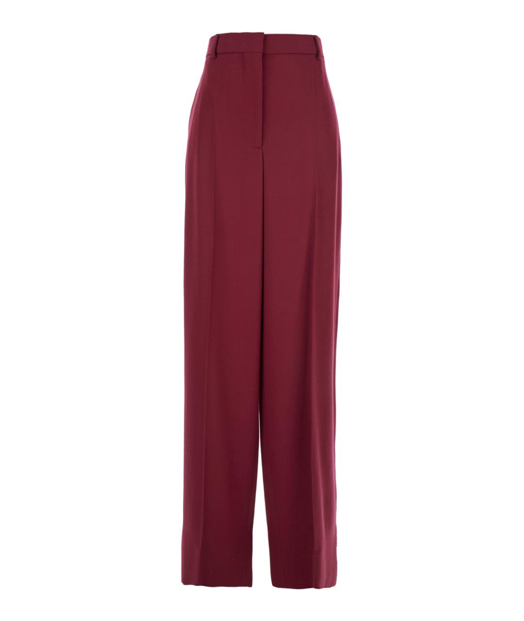 STELLA MCCARTNEY Бордовые шерстяные прямые брюки, фото 1