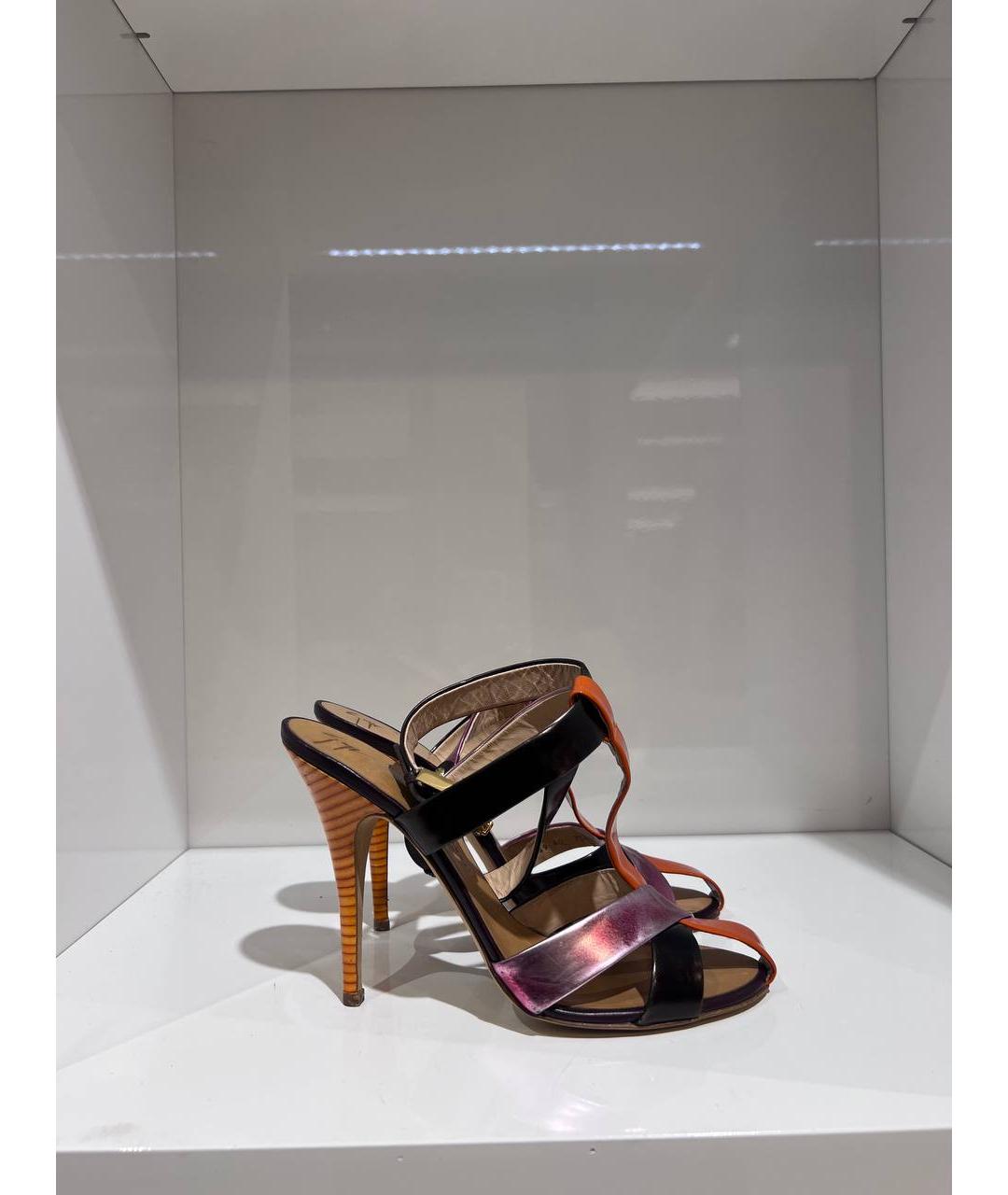 GIUSEPPE ZANOTTI DESIGN Мульти кожаные босоножки, фото 4