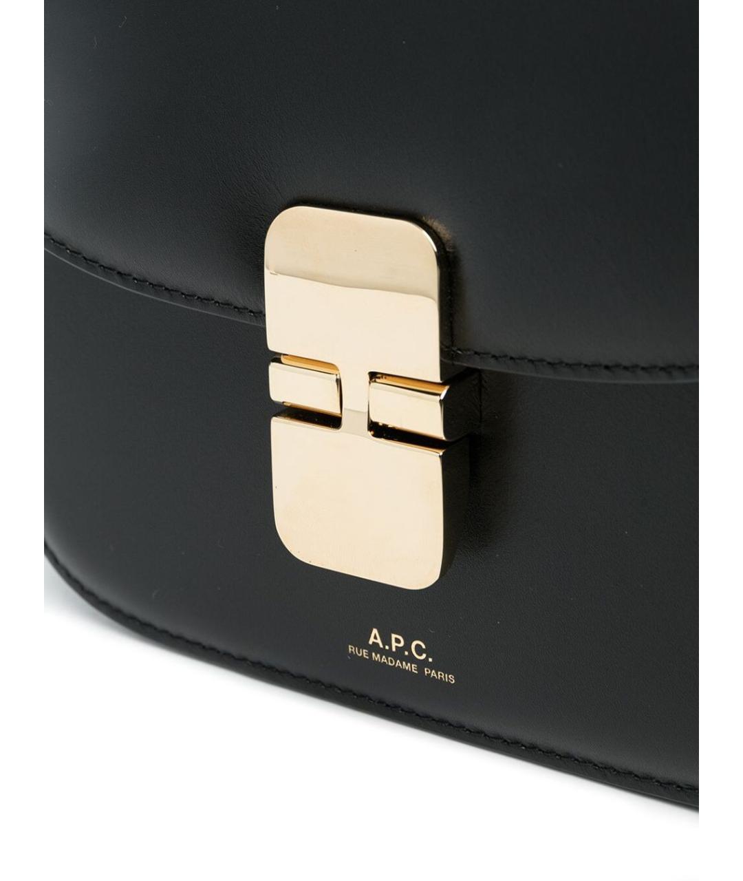 A.P.C. Черная кожаная сумка через плечо, фото 3