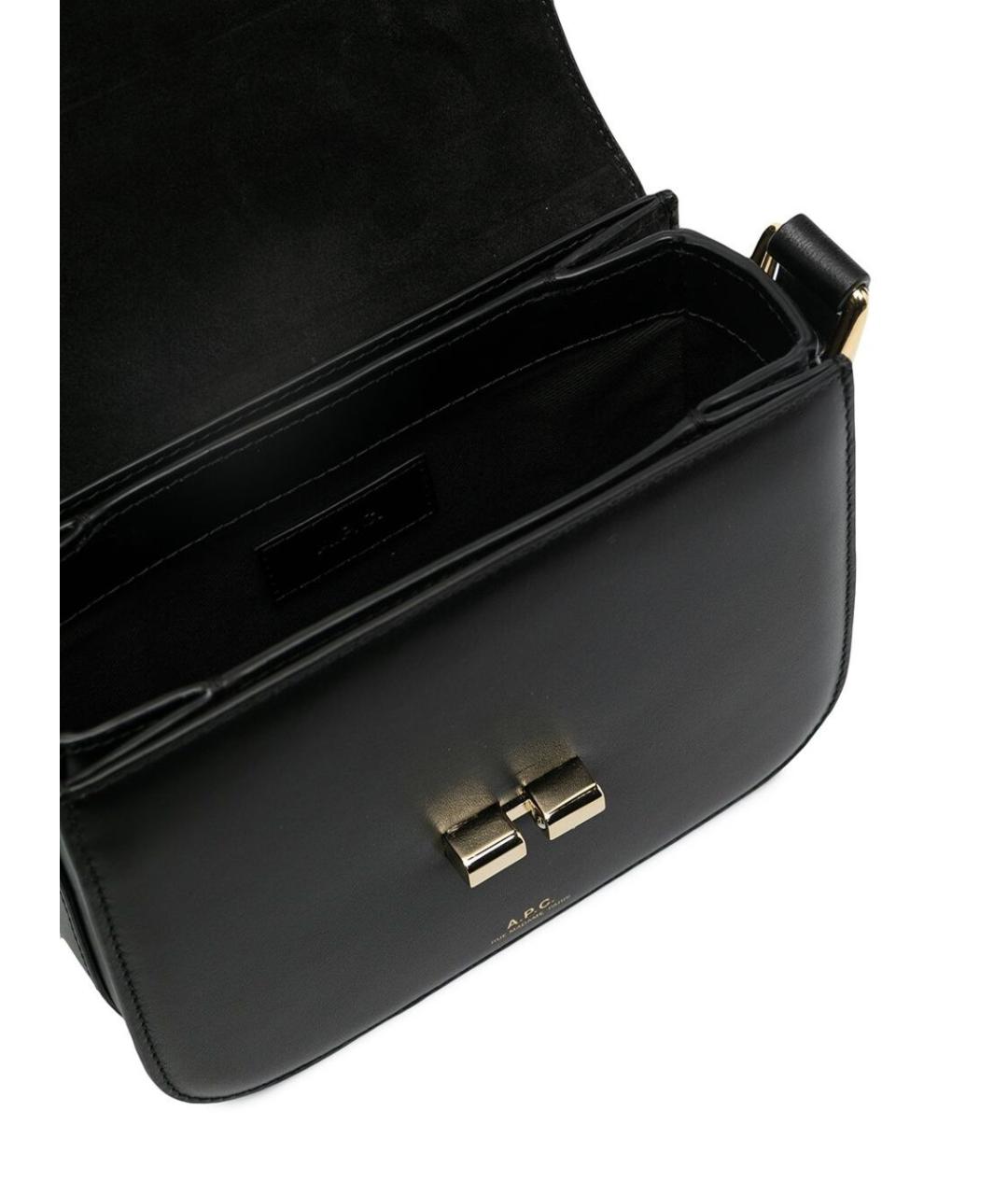A.P.C. Черная кожаная сумка через плечо, фото 4