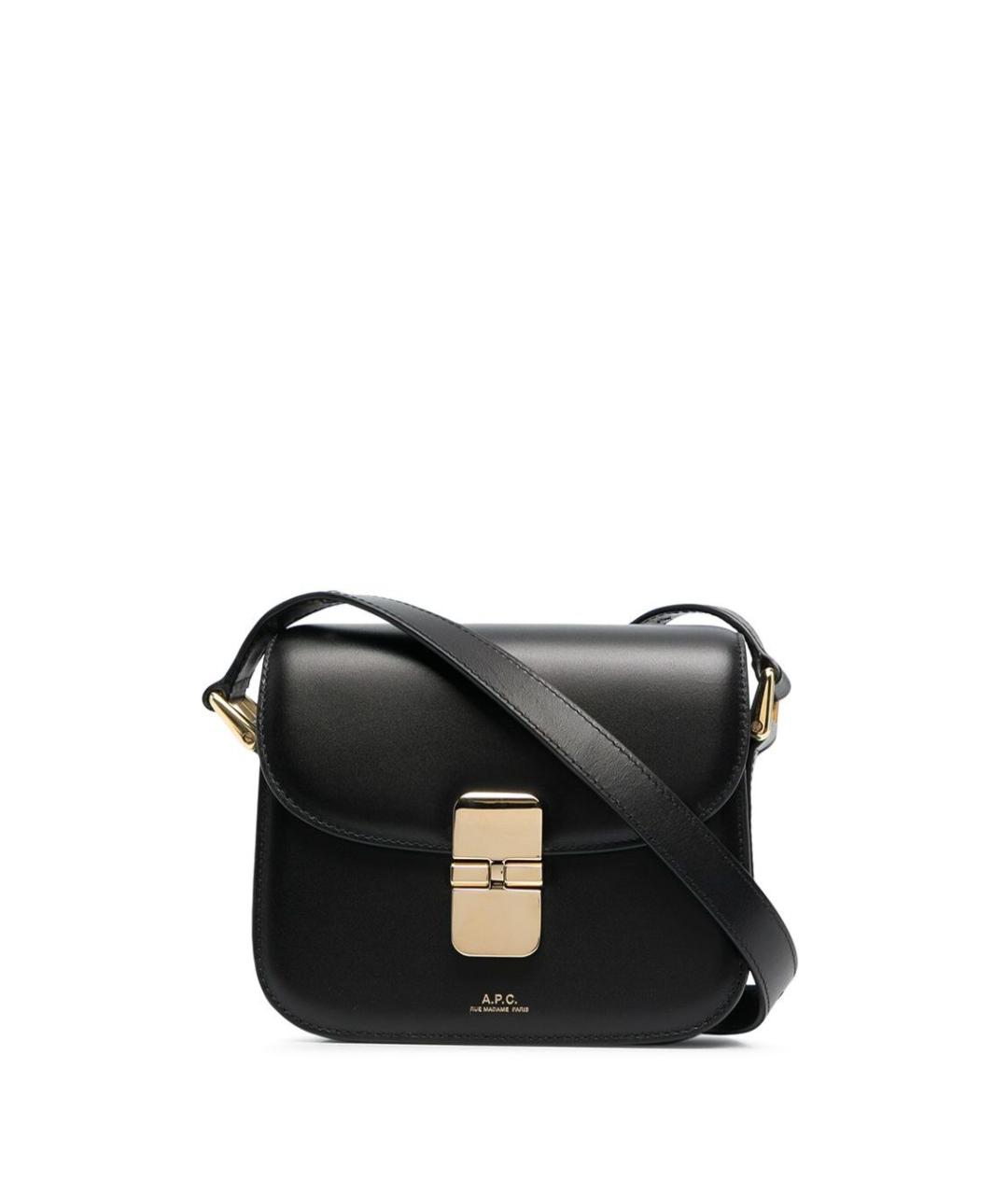 A.P.C. Черная кожаная сумка через плечо, фото 1