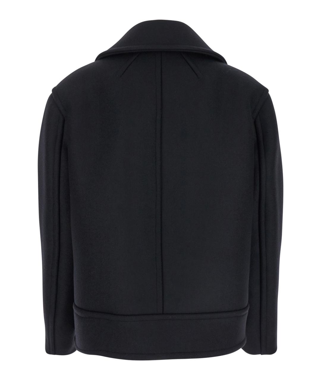 SAINT LAURENT Черное шерстяное пальто, фото 2