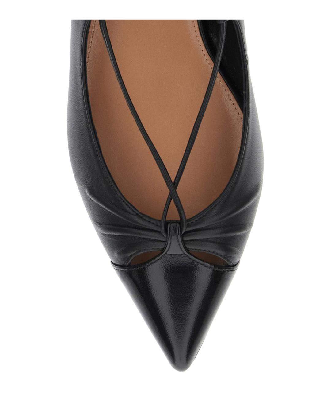 AQUAZZURA Черные кожаные балетки, фото 4