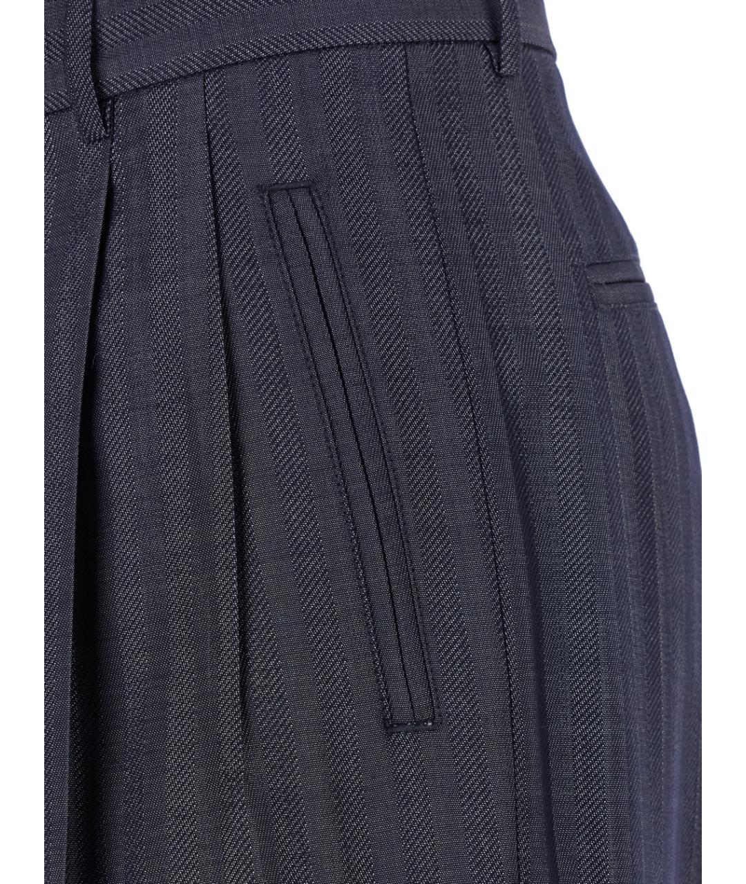 ETRO Серые шерстяные брюки широкие, фото 3