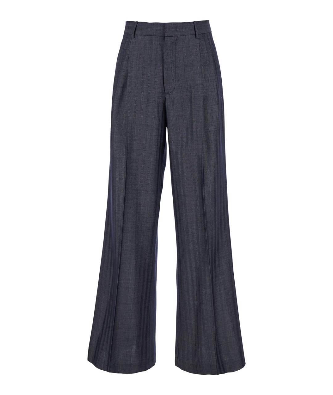 ETRO Серые шерстяные брюки широкие, фото 1