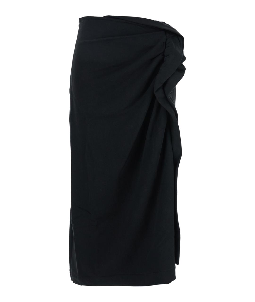 DRIES VAN NOTEN Черная хлопковая юбка миди, фото 1