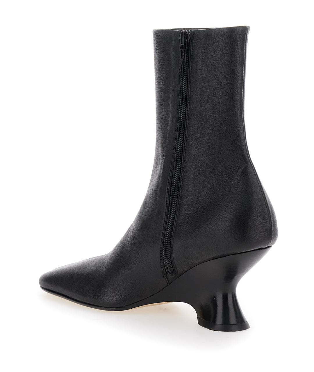 DRIES VAN NOTEN Черные кожаные ботильоны, фото 2