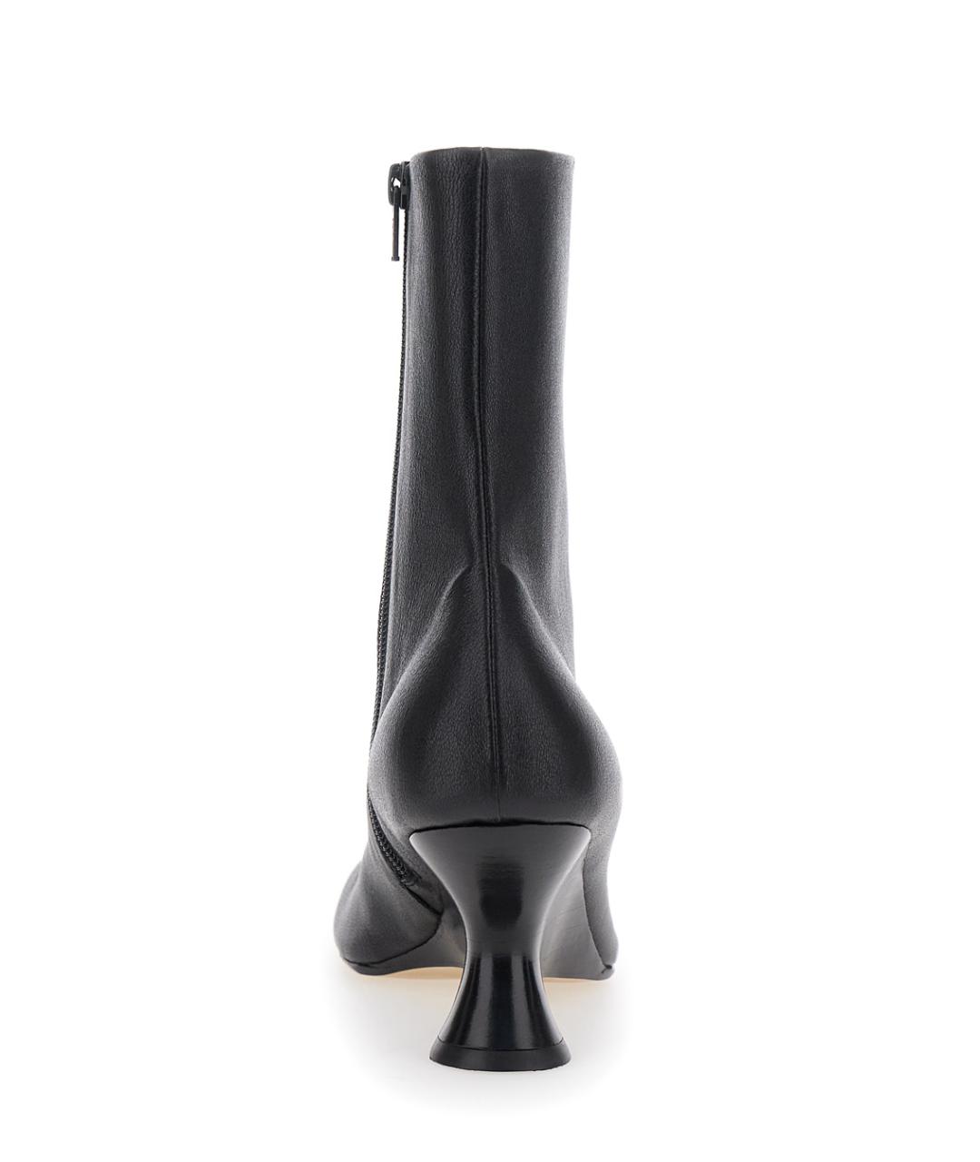 DRIES VAN NOTEN Черные кожаные ботильоны, фото 3