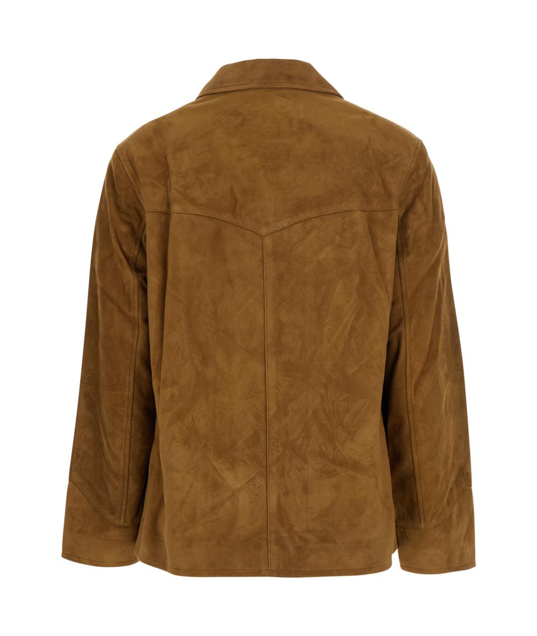 TORY BURCH Горчичная кожаная куртка, фото 2