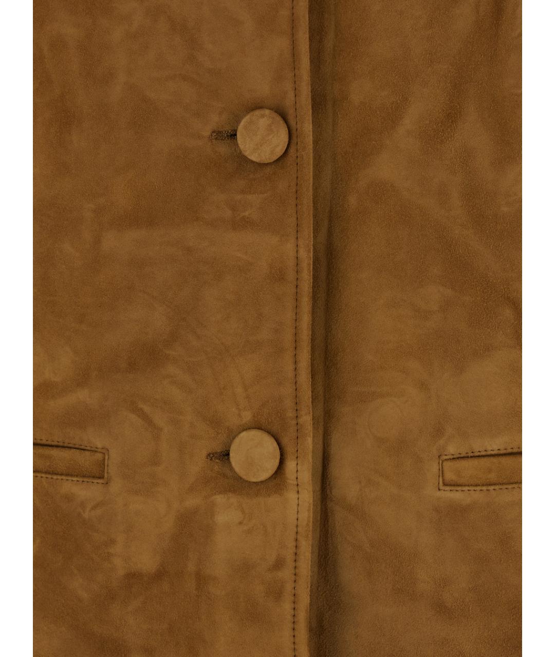 TORY BURCH Горчичная кожаная куртка, фото 3
