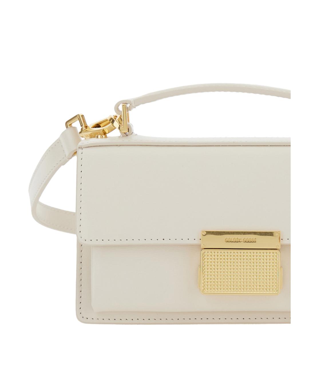 GOLDEN GOOSE DELUXE BRAND Белая кожаная сумка с короткими ручками, фото 3