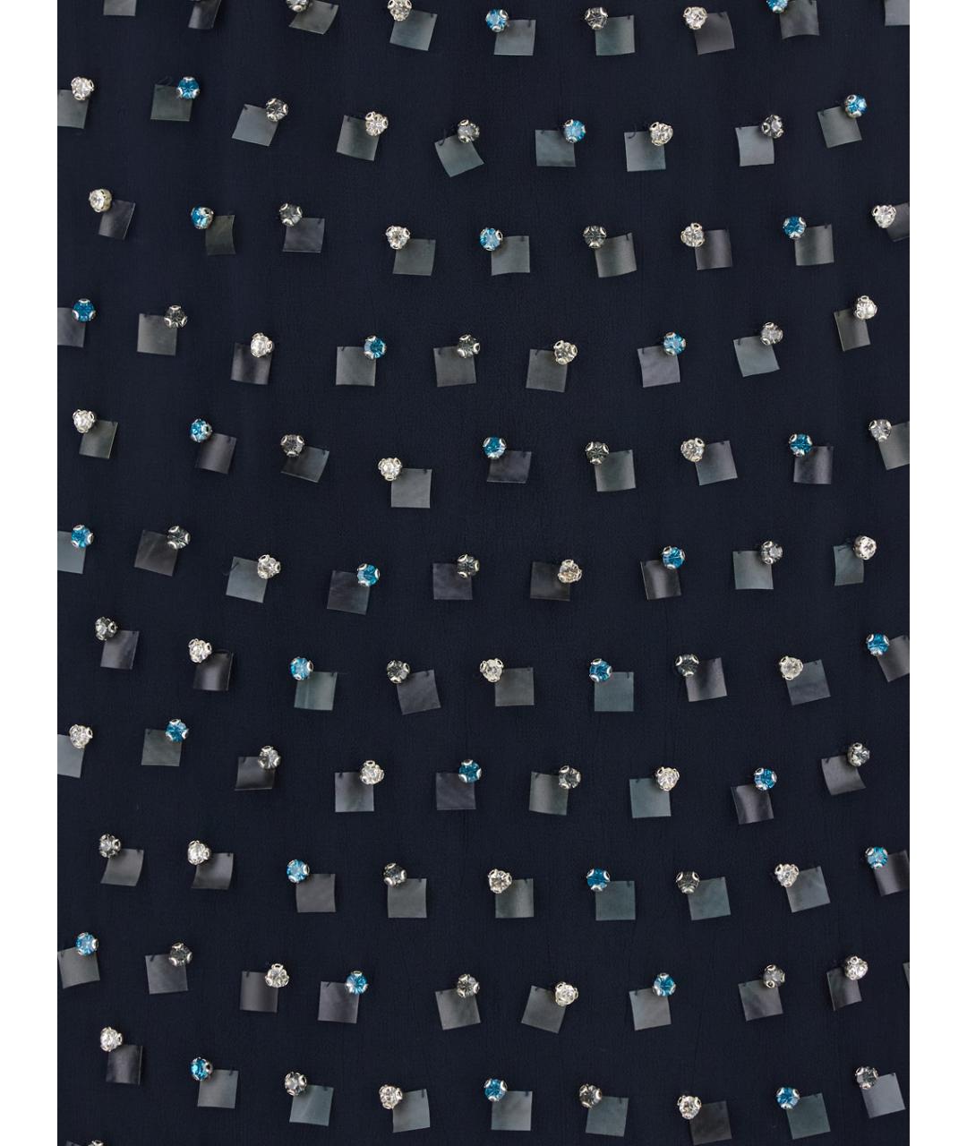 DRIES VAN NOTEN Темно-синяя вискозная юбка миди, фото 3