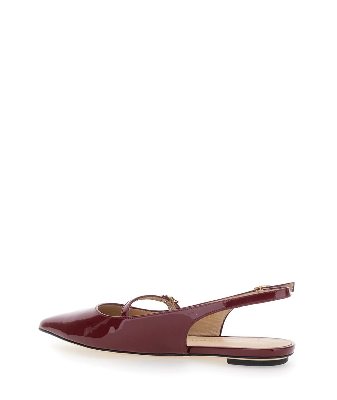 STUART WEITZMAN Бордовые кожаные балетки, фото 3