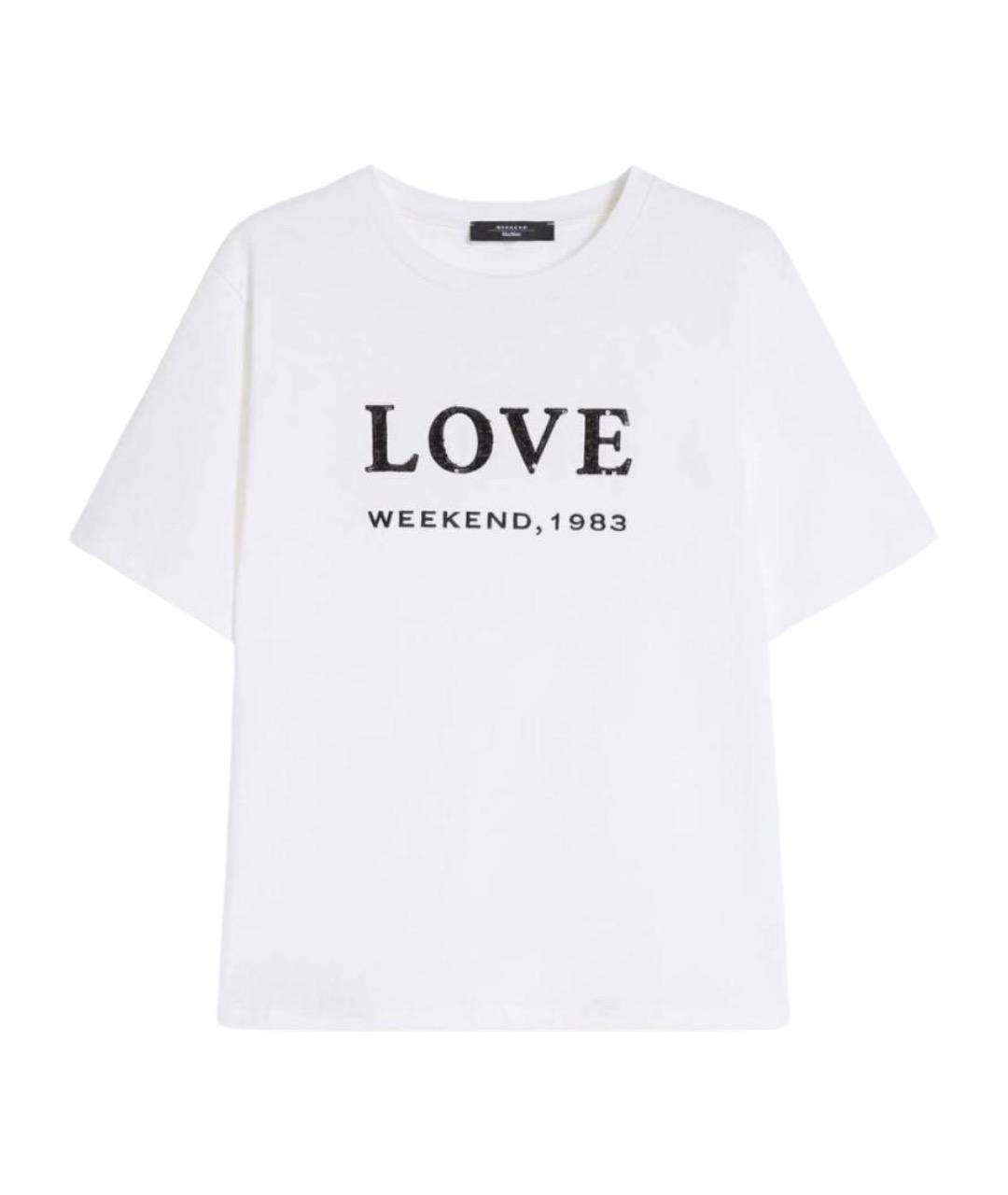 WEEKEND MAX MARA Белая хлопковая футболка, фото 1