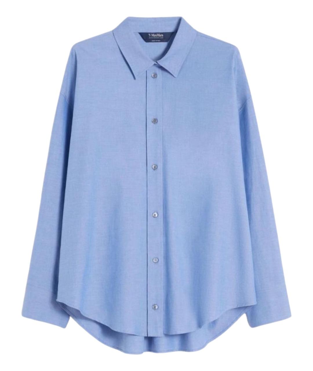 'S MAX MARA Синяя хлопковая рубашка, фото 1