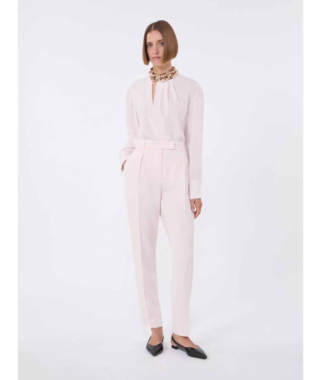 MAX MARA STUDIO Розовые прямые брюки, фото 2