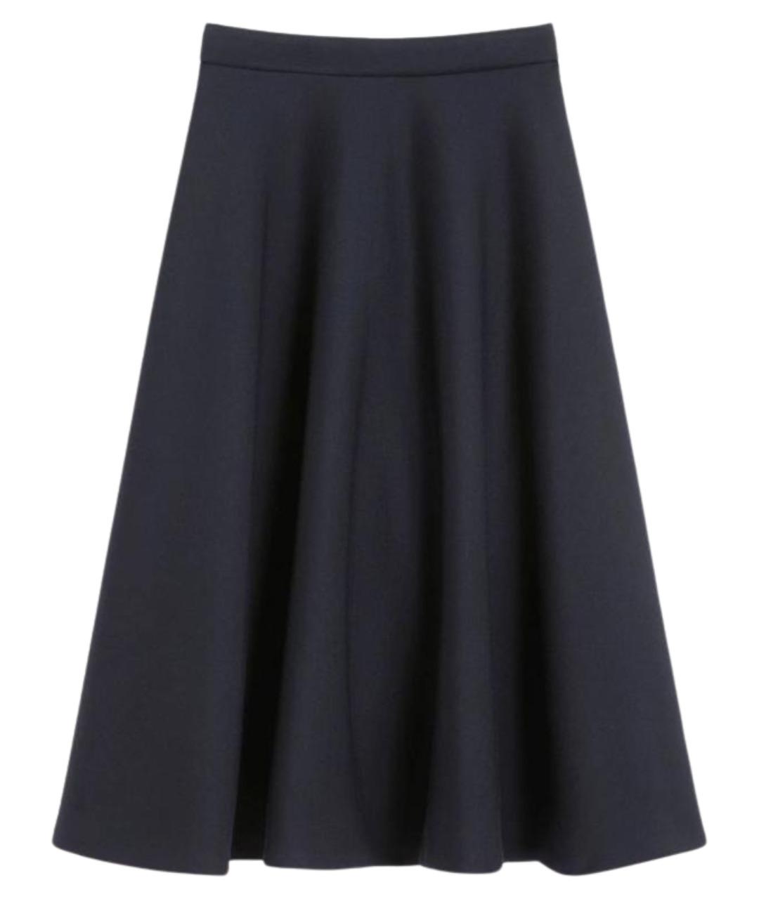 MAX MARA Темно-синяя полиэстеровая юбка миди, фото 1