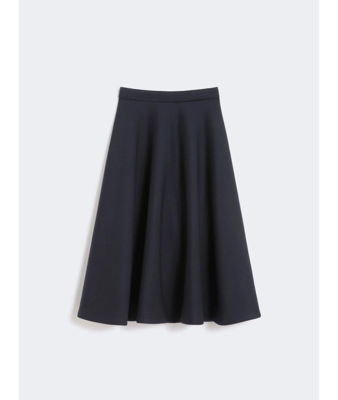 MAX MARA Темно-синяя полиэстеровая юбка миди, фото 5