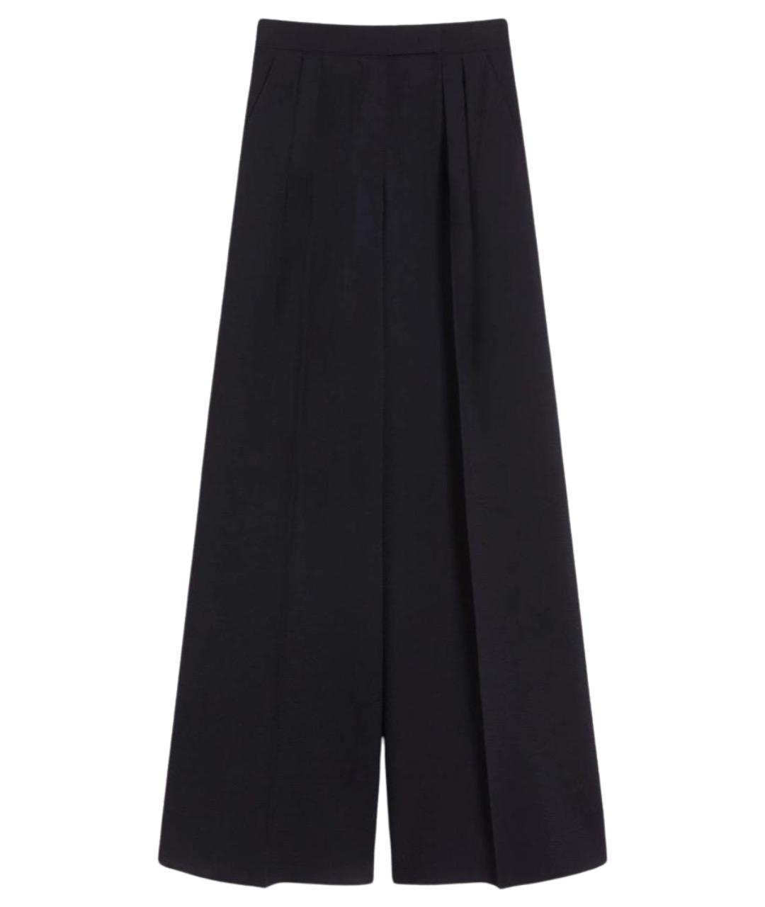 MAX MARA Синие шерстяные прямые брюки, фото 1