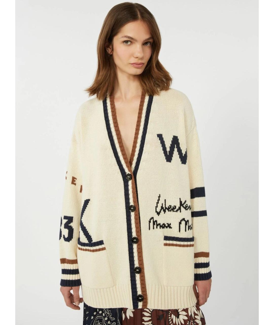 WEEKEND MAX MARA Бежевый хлопковый кардиган, фото 2