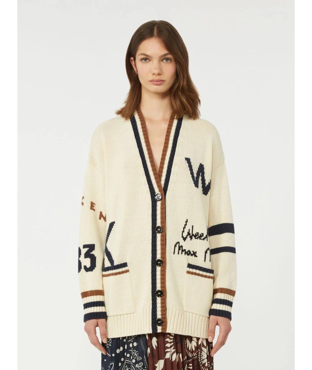 WEEKEND MAX MARA Бежевый хлопковый кардиган, фото 3