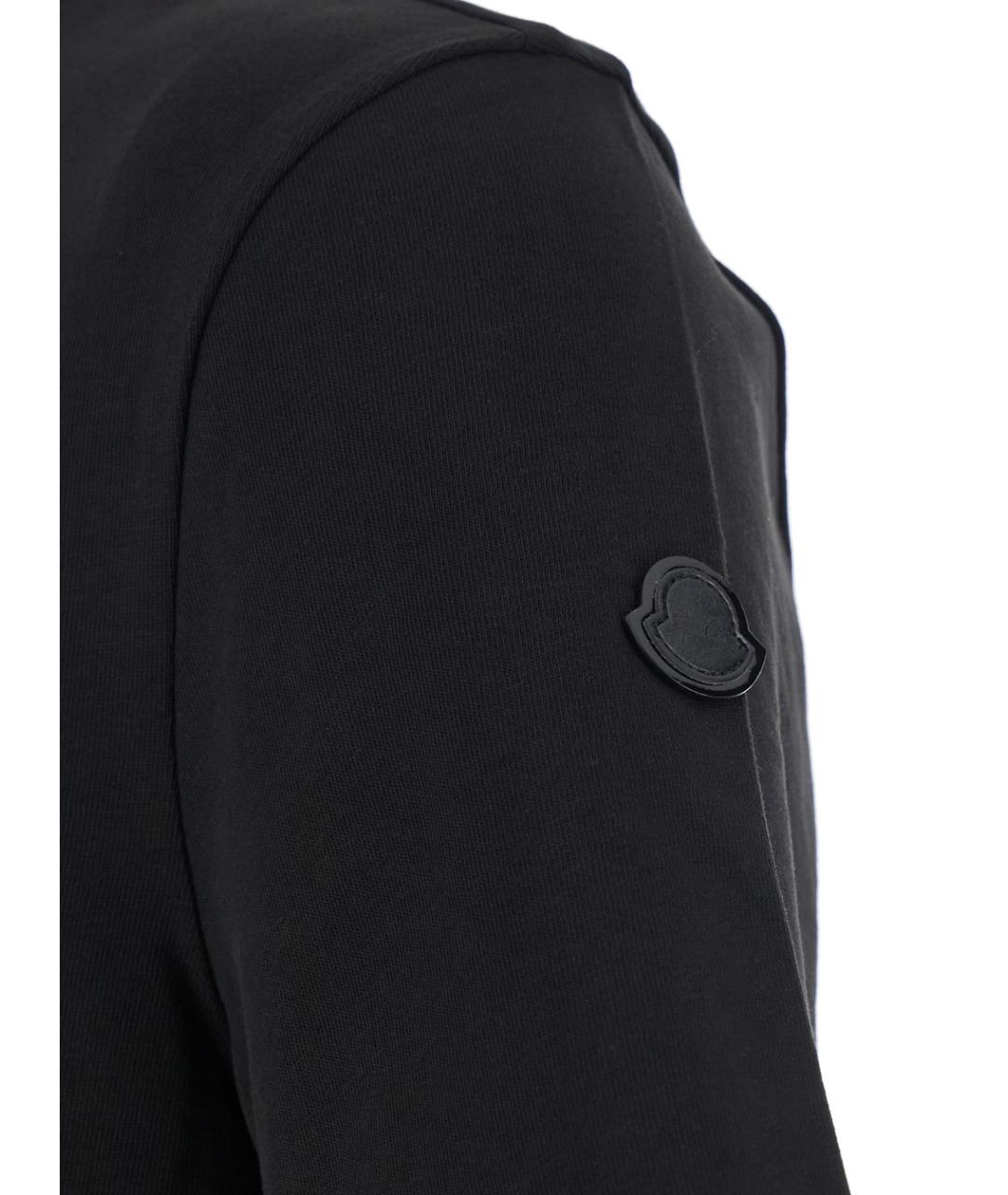 MONCLER Черная хлопковая футболка, фото 3