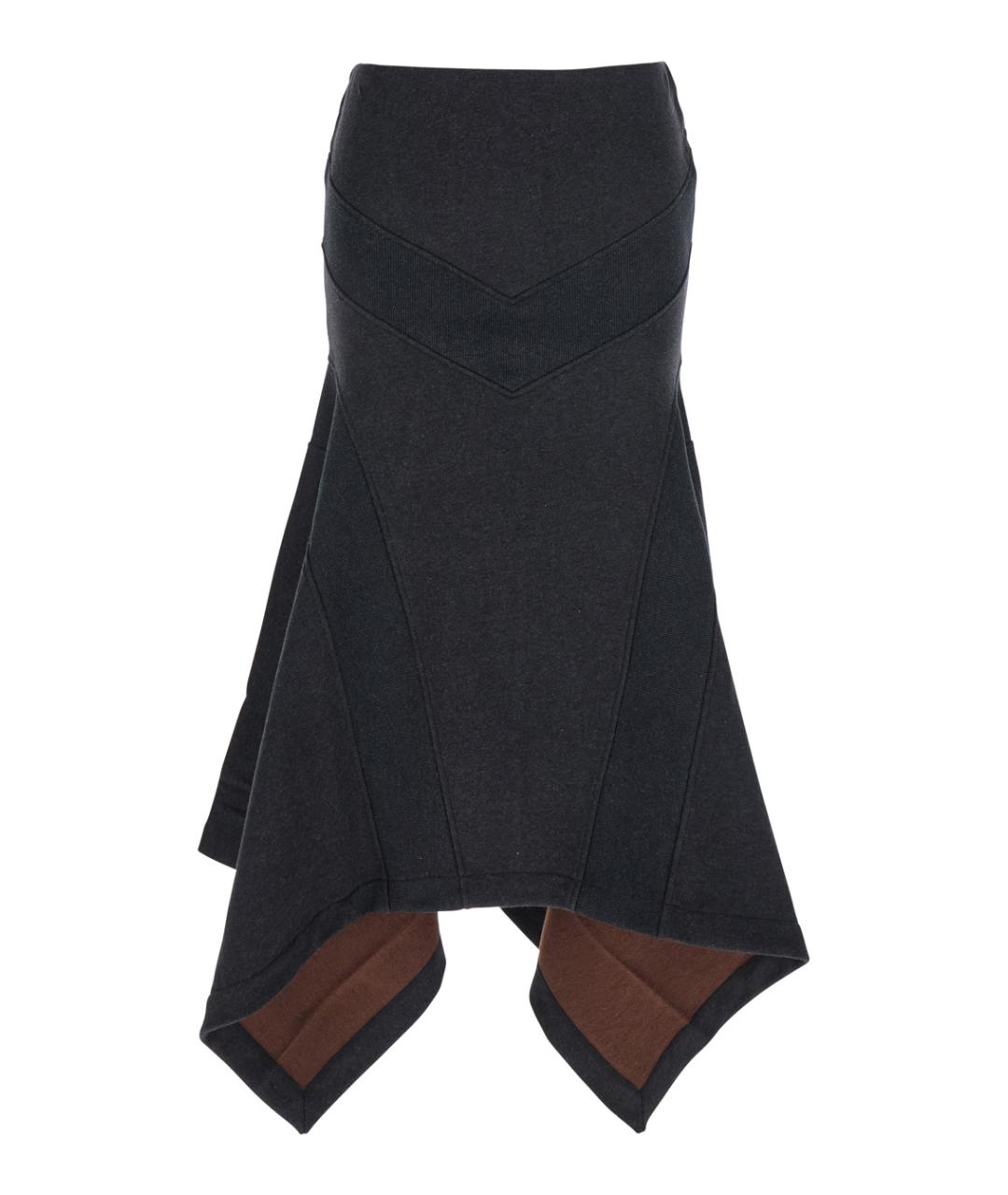 THE ATTICO Серая хлопковая юбка миди, фото 1