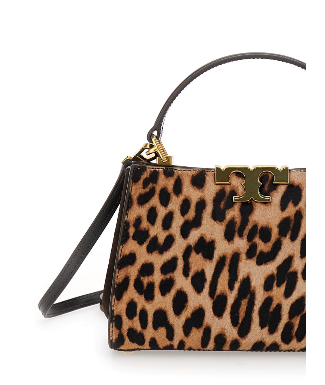 TORY BURCH Коричневая кожаная сумка с короткими ручками, фото 3