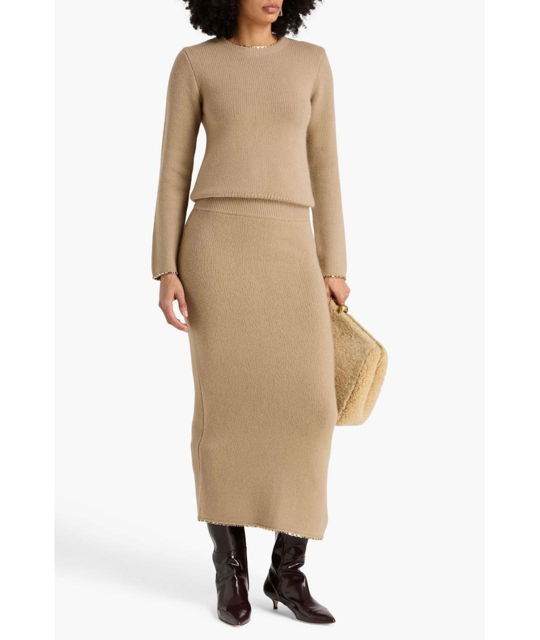 TOTEME Бежевая хлопковая юбка миди, фото 2