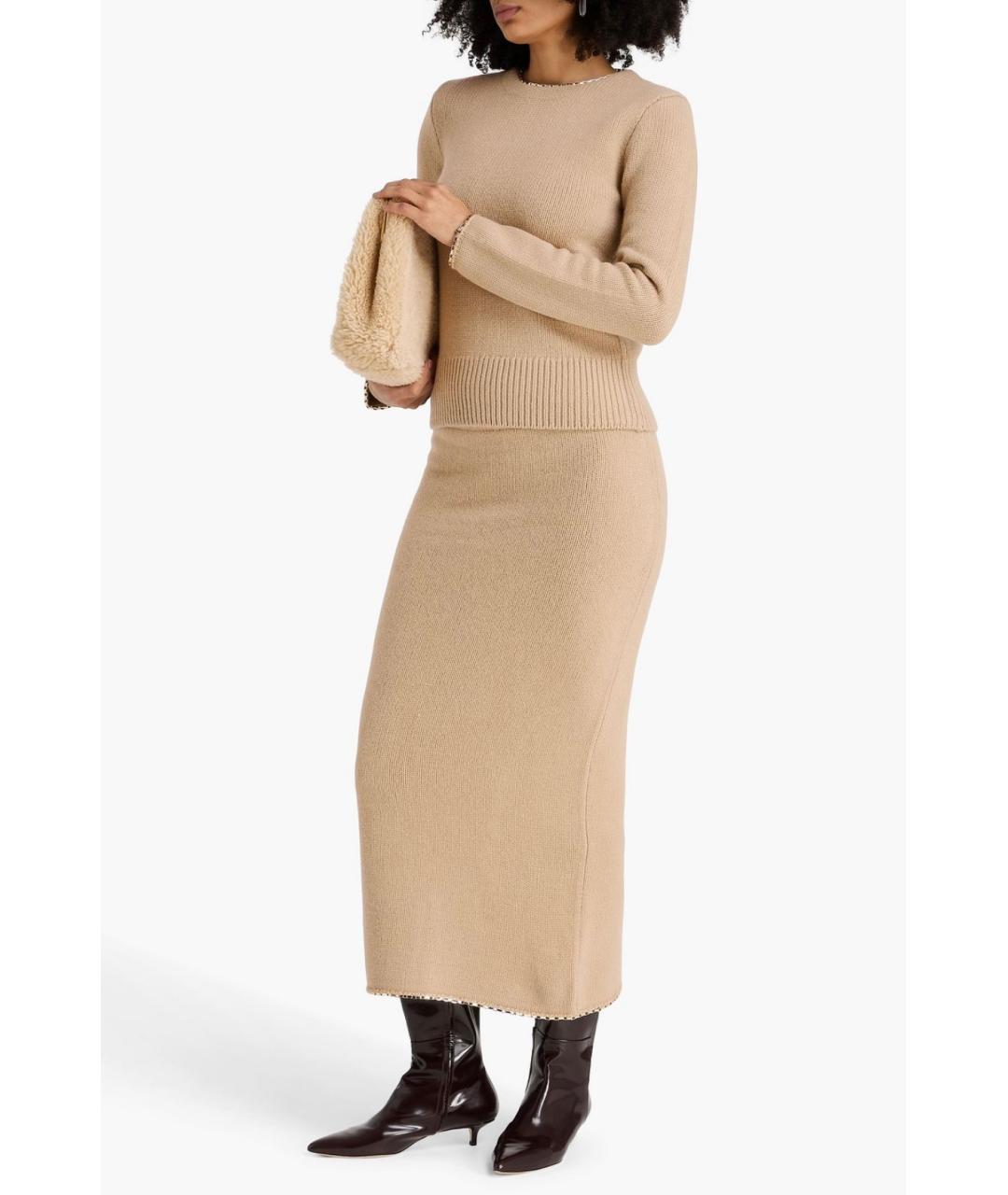 TOTEME Бежевая хлопковая юбка миди, фото 3