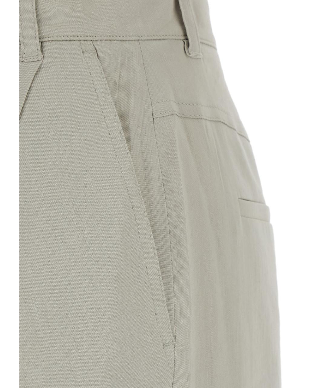 LOW CLASSIC Зеленые хлопковые прямые брюки, фото 3