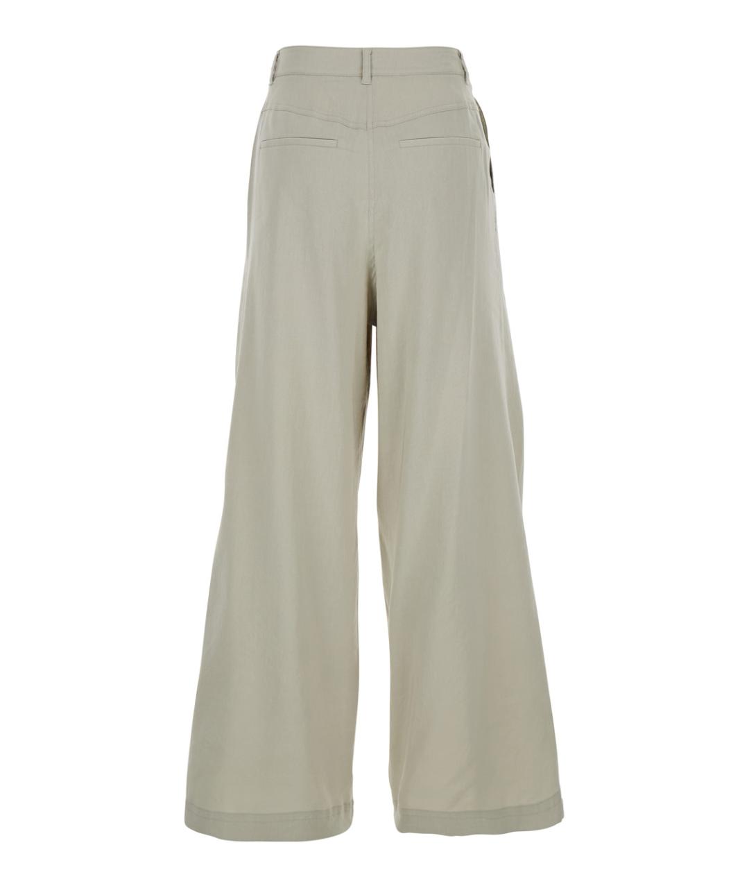 LOW CLASSIC Зеленые хлопковые прямые брюки, фото 2