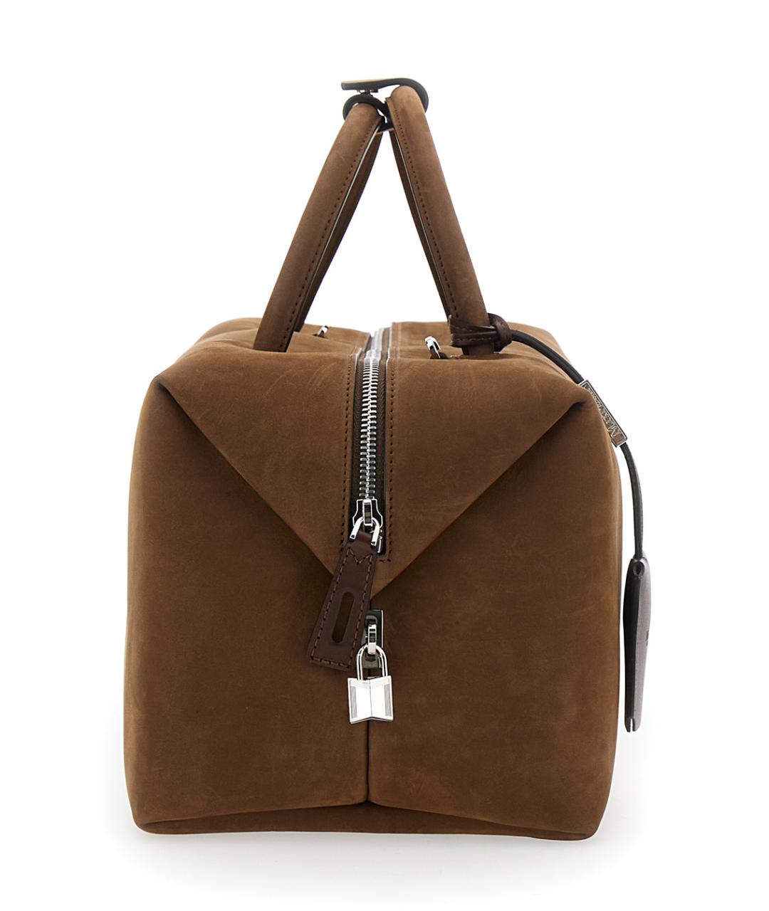 MAX MARA Коричневая замшевая сумка с короткими ручками, фото 3