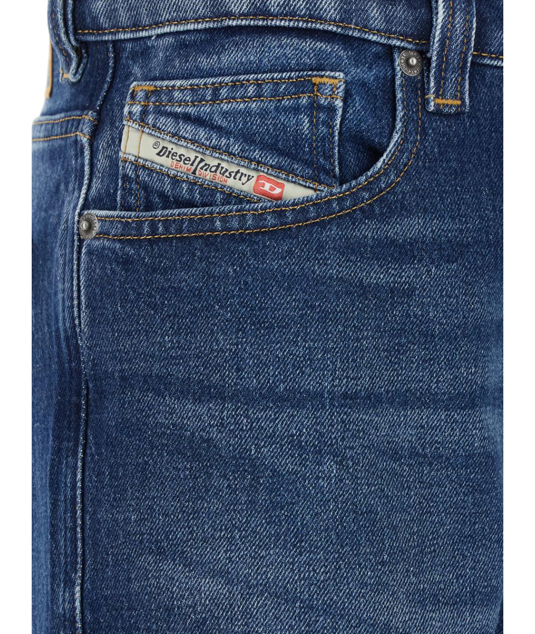 DIESEL Синие хлопковые прямые джинсы, фото 3