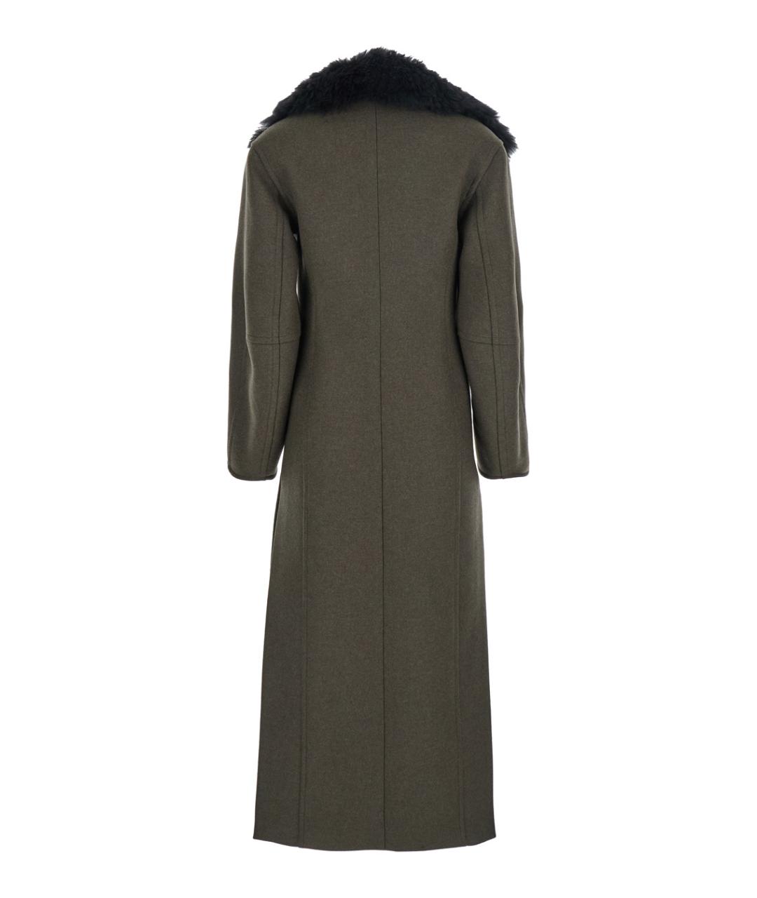 BLUMARINE Зеленые шерстяное пальто, фото 2