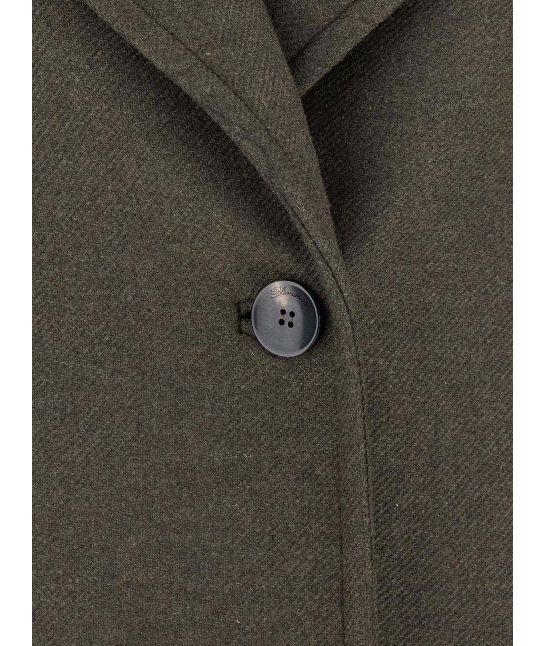 BLUMARINE Зеленые шерстяное пальто, фото 3