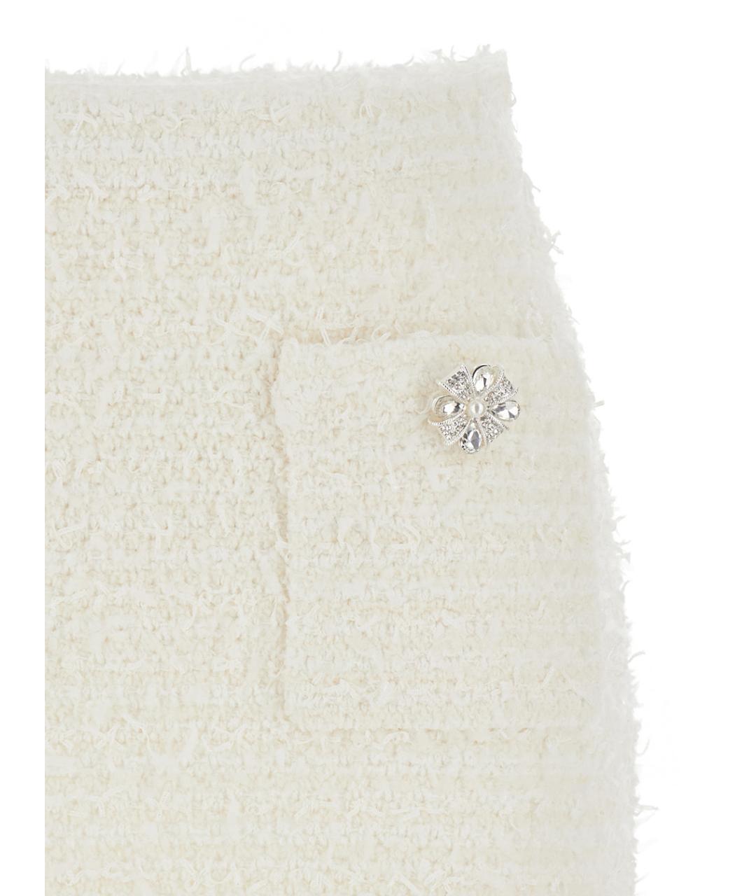 SELF-PORTRAIT Белая хлопковая юбка мини, фото 3