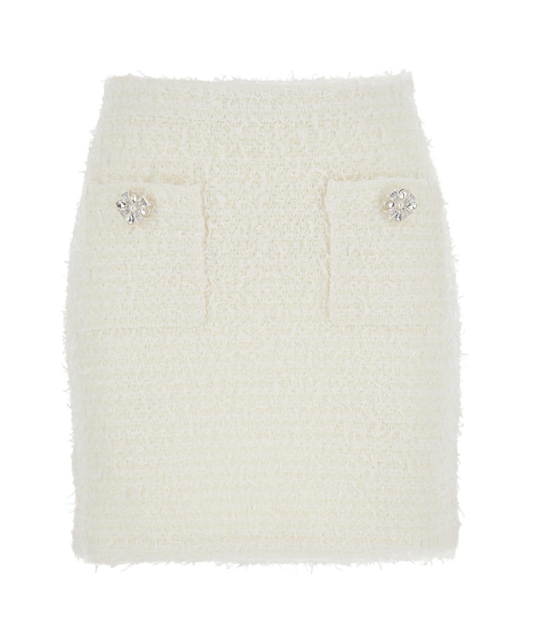 SELF-PORTRAIT Белая хлопковая юбка мини, фото 1