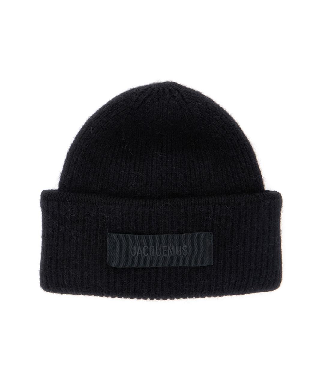 JACQUEMUS Черная шерстяная шапка, фото 1