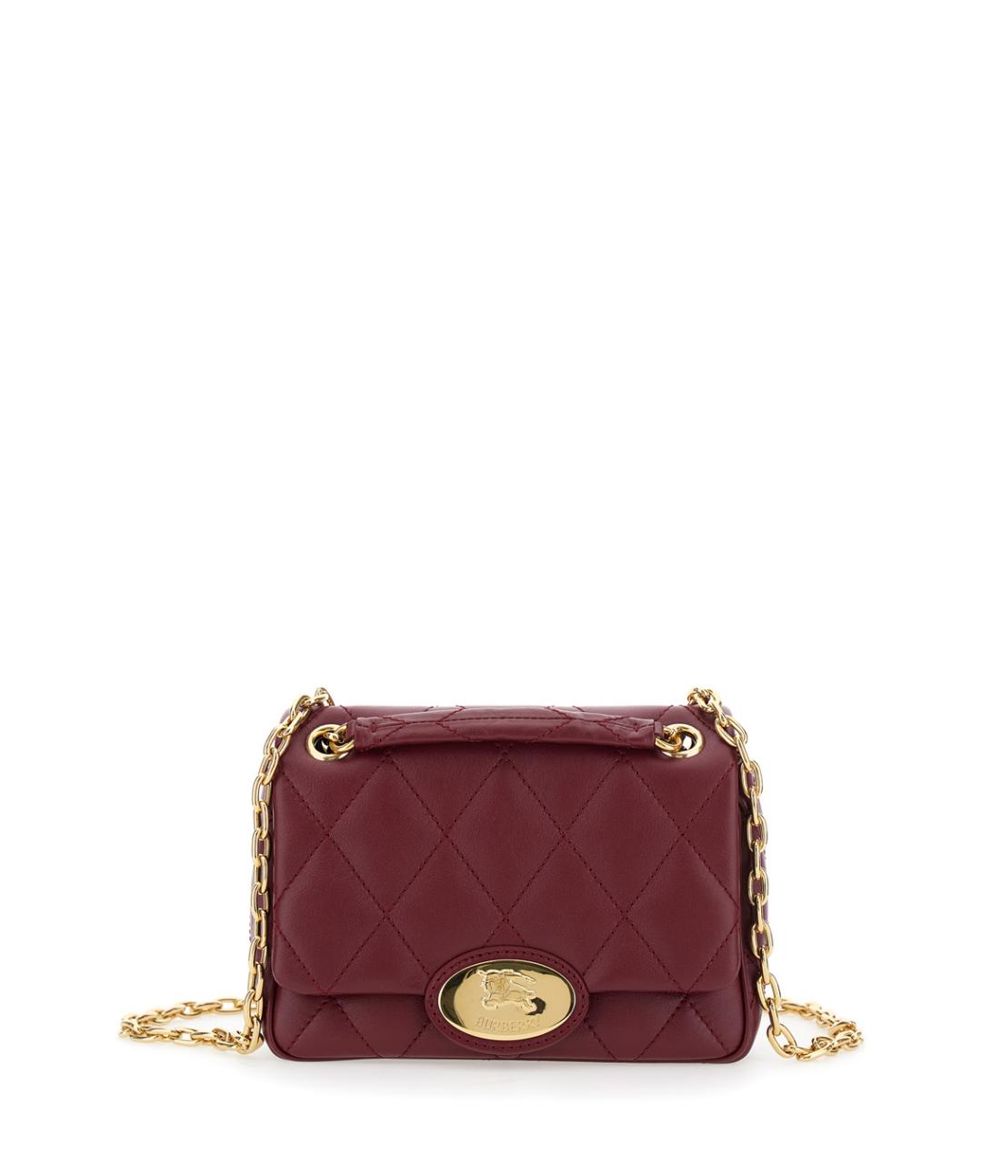 BURBERRY Бордовая кожаная сумка через плечо, фото 1