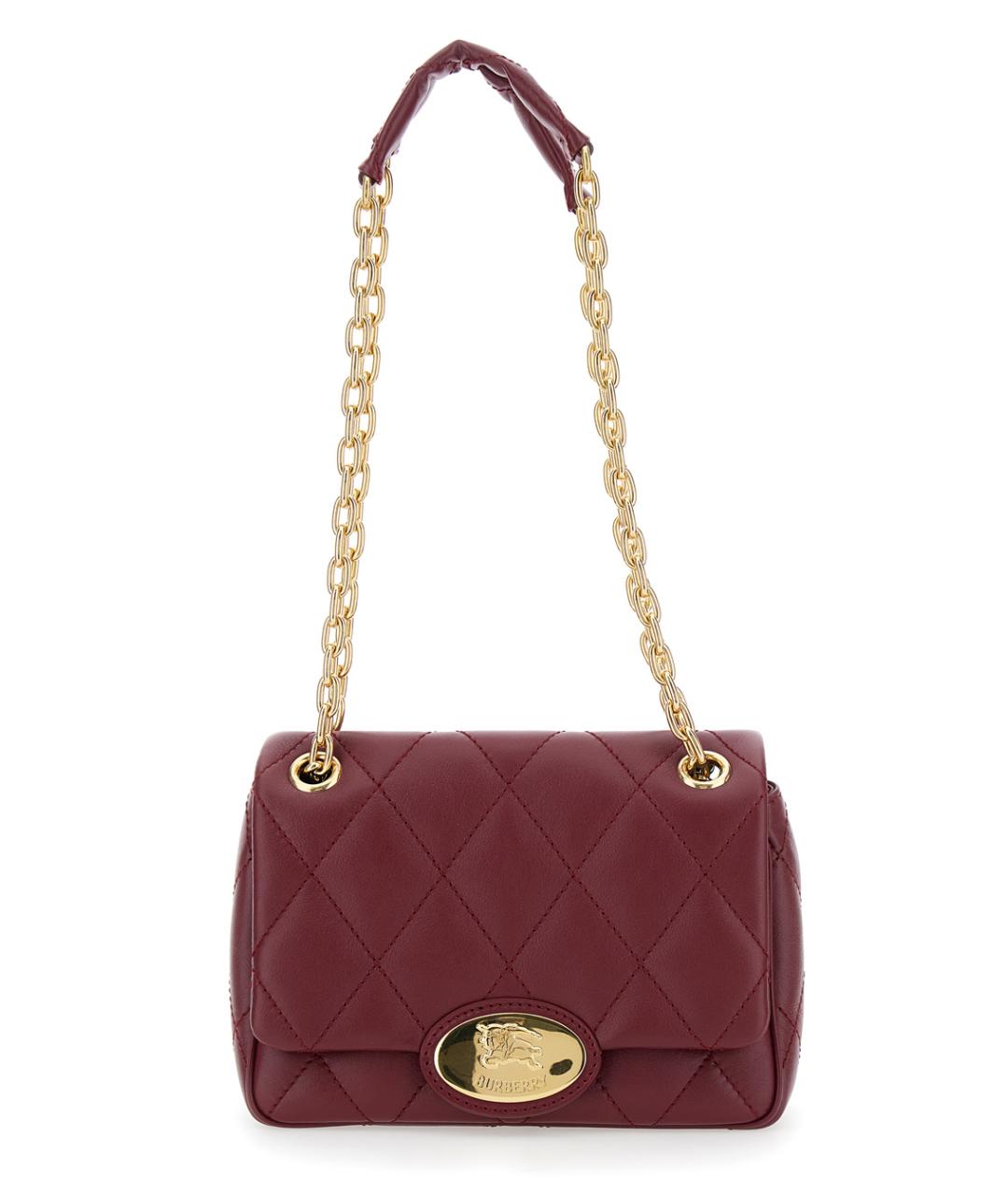 BURBERRY Бордовая кожаная сумка через плечо, фото 3