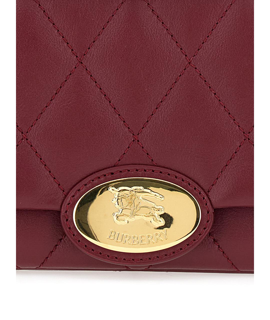 BURBERRY Бордовая кожаная сумка через плечо, фото 4