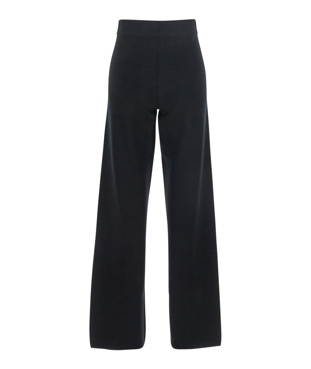 MAX MARA STUDIO Черные вискозные прямые брюки, фото 2