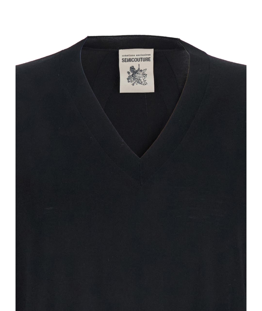 SEMICOUTURE Черный шерстяной джемпер / свитер, фото 3