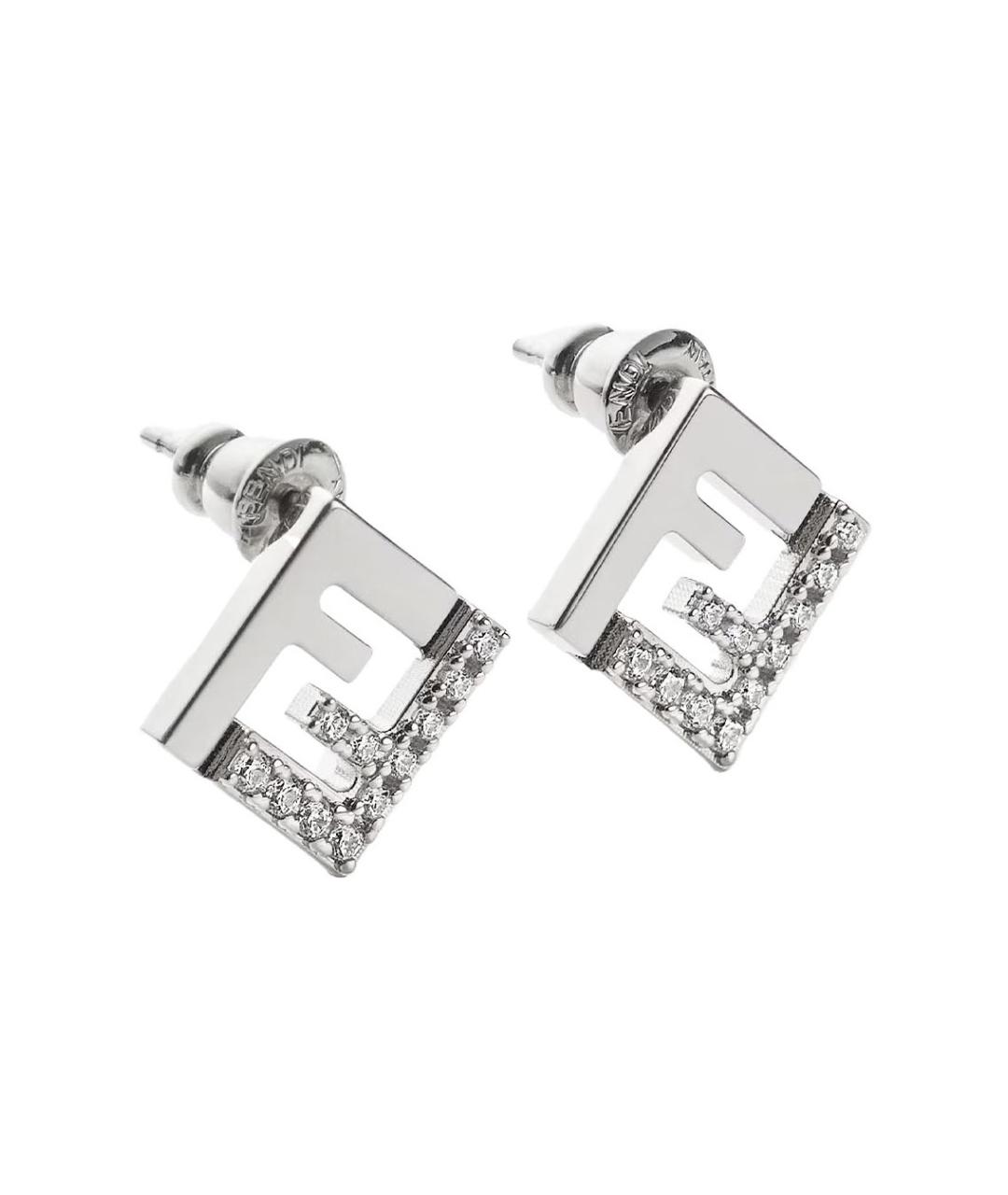 FENDI Серебряные металлические серьги, фото 1