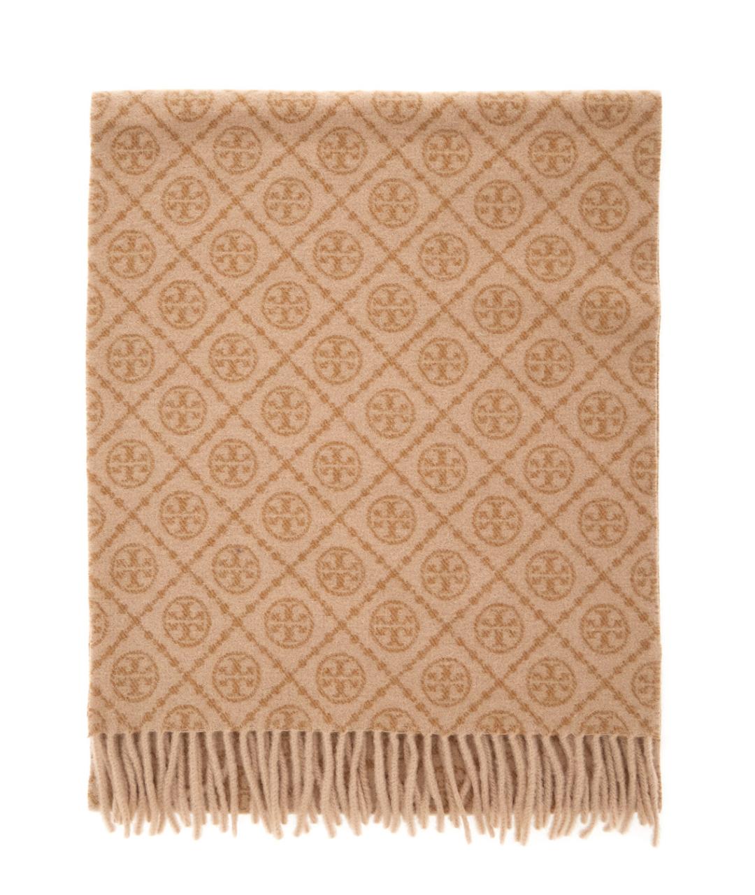 TORY BURCH Бежевый шерстяной шарф, фото 1