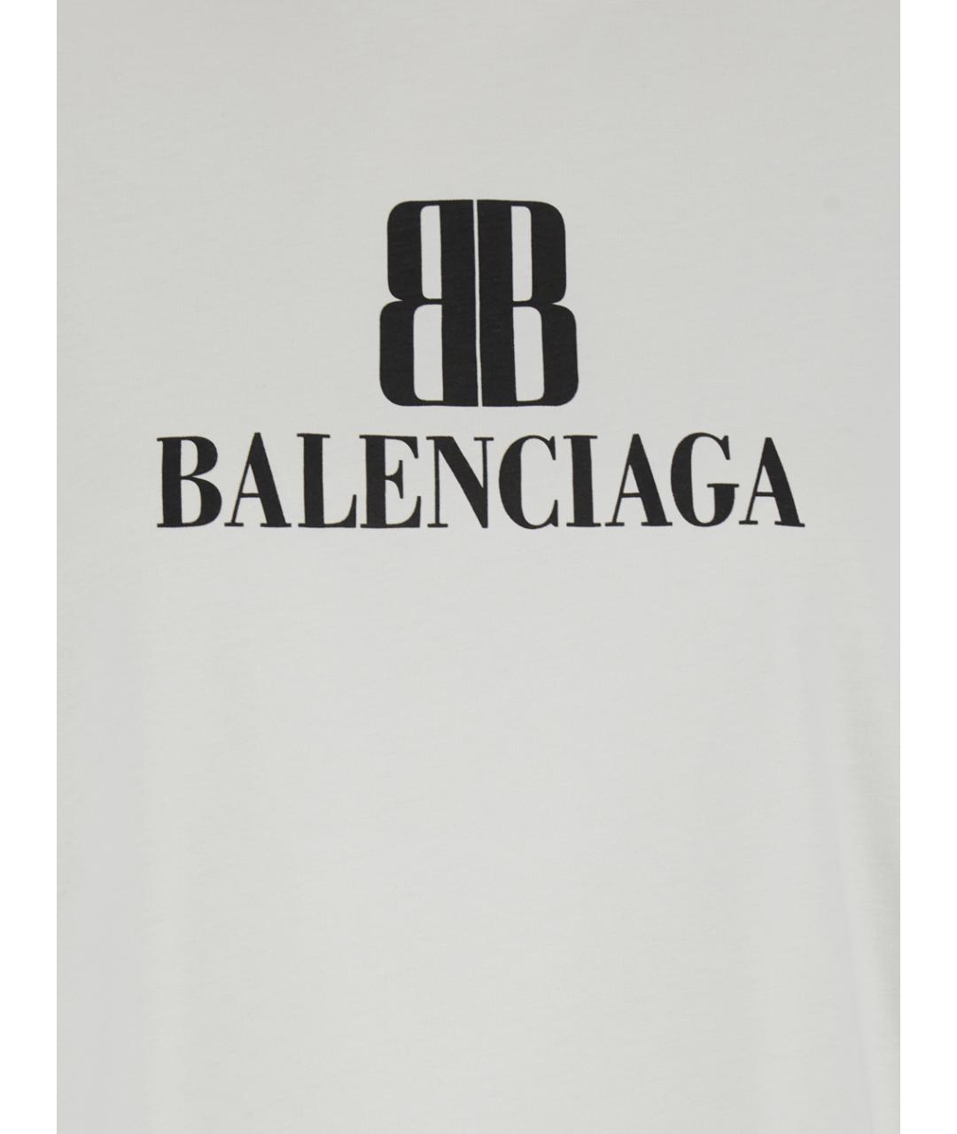 BALENCIAGA Белая хлопковая футболка, фото 3