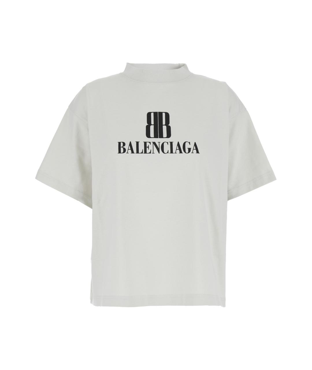 BALENCIAGA Белая хлопковая футболка, фото 1