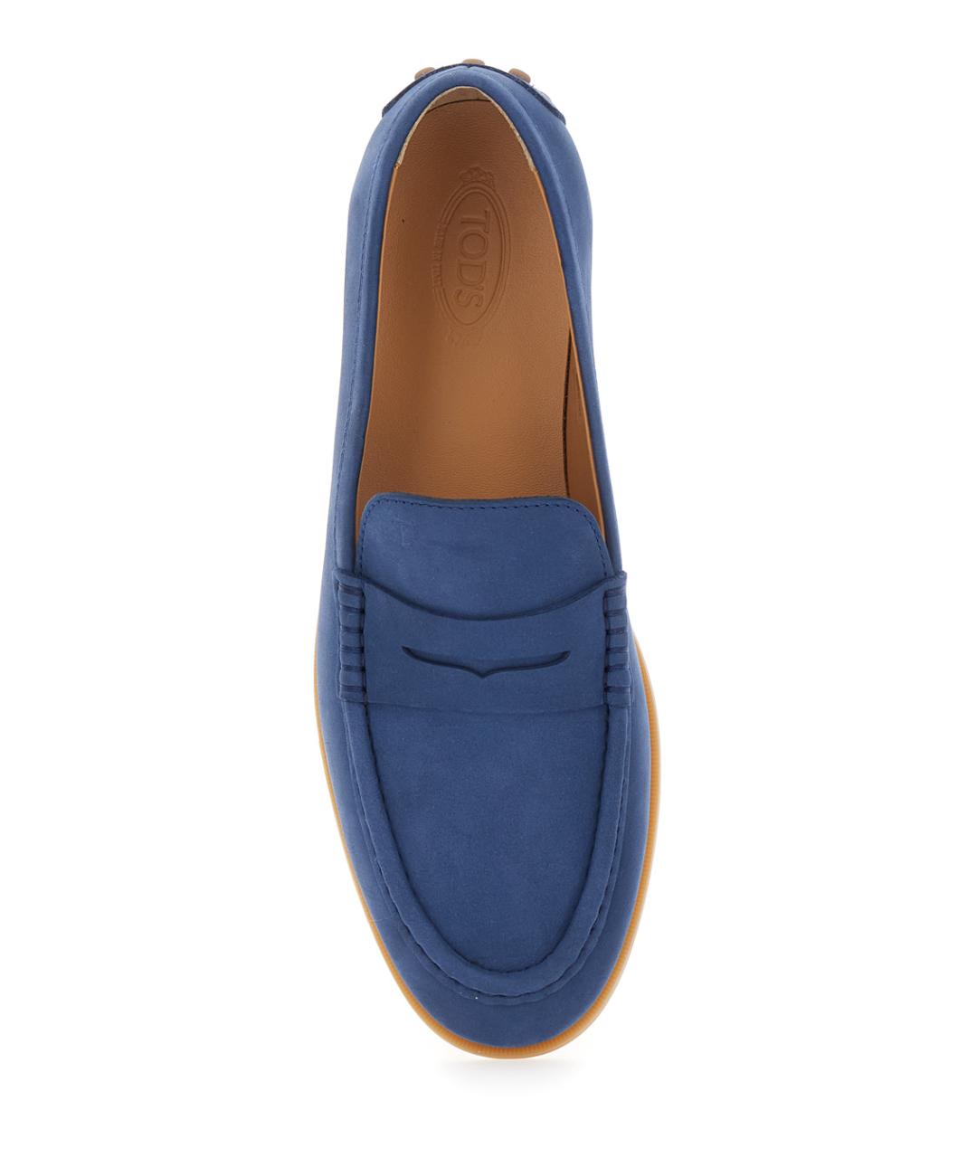 TOD'S Синие кожаные лоферы, фото 4